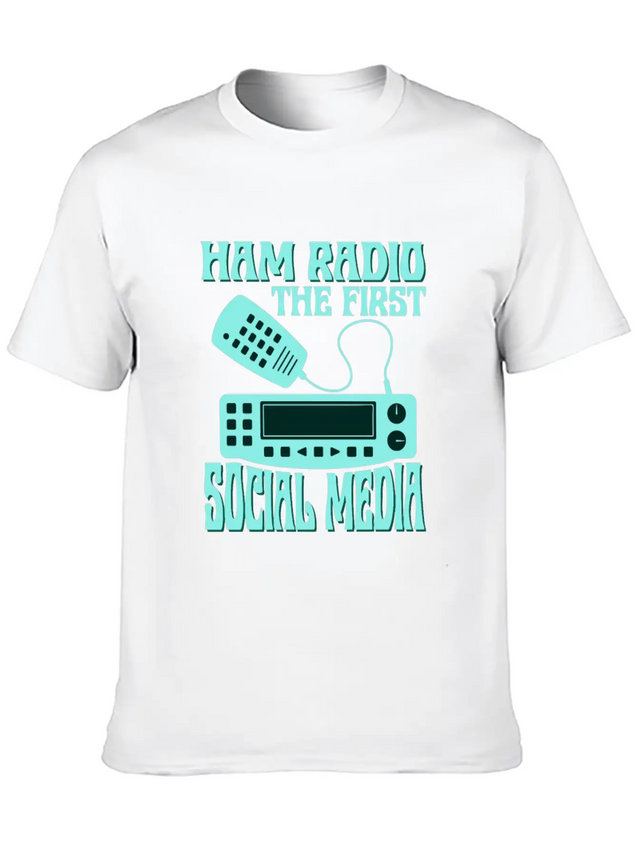 Ham Radio The First Social Media Operator Amateur Lightweight Cotton T-Shirt – Daily Comfort Graphic Shirt