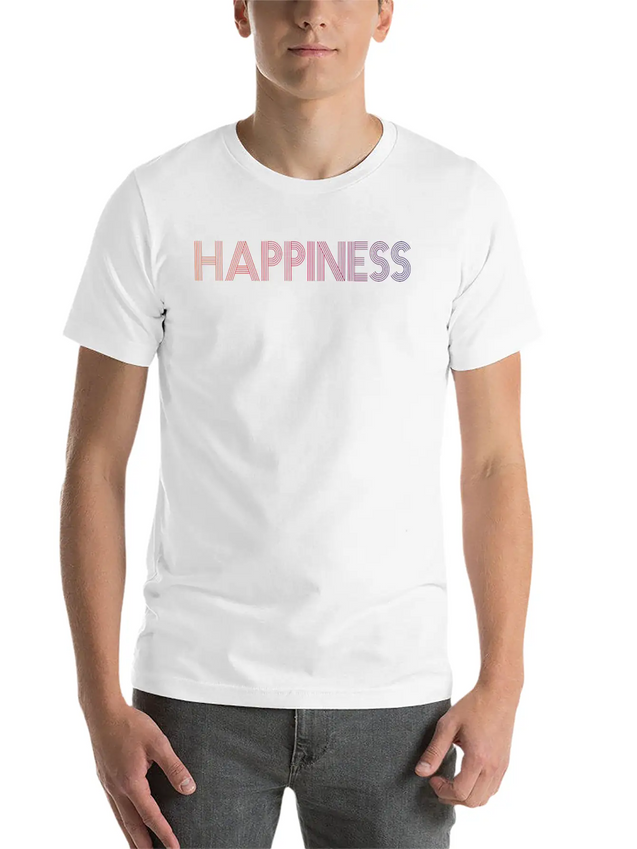 HAPPINESS GRADIENT RED DARK Lightweight Cotton T-Shirt – Daily Comfort Graphic Shirt