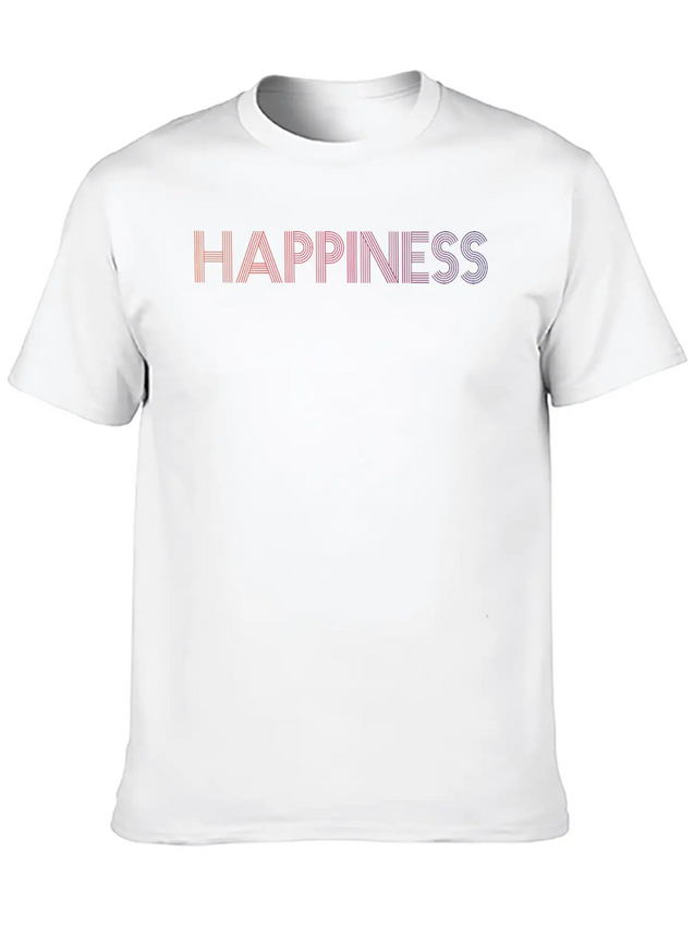 HAPPINESS GRADIENT RED DARK Lightweight Cotton T-Shirt – Daily Comfort Graphic Shirt