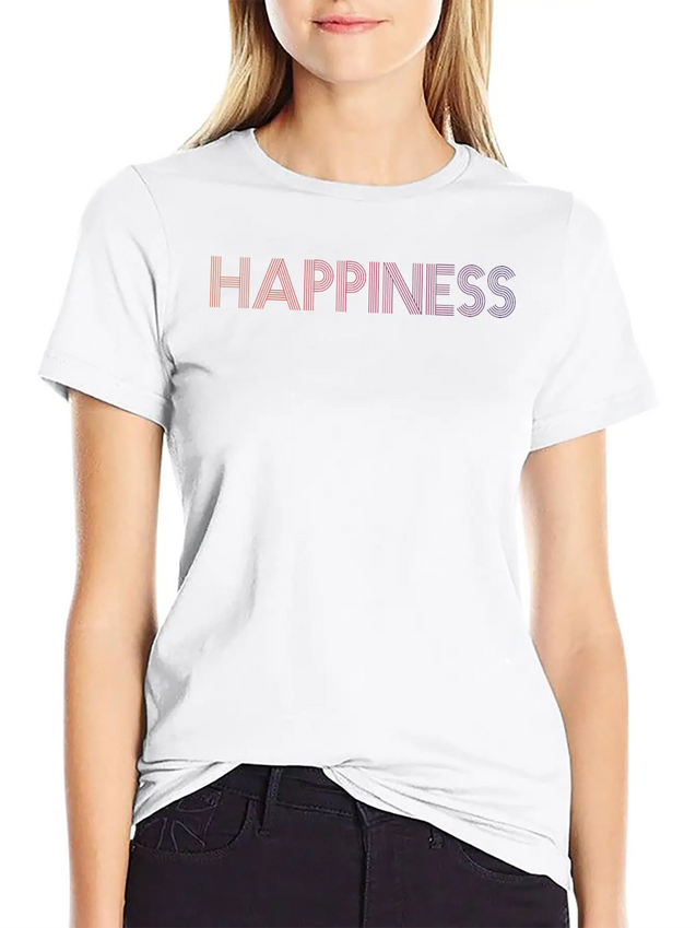 HAPPINESS GRADIENT RED DARK Lightweight Cotton T-Shirt – Daily Comfort Graphic Shirt
