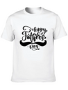 Happy Fathers Day Phrase Hand Drawn Lettering Lightweight Cotton T-Shirt – Daily Comfort Graphic Shirt