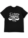 Happy Fathers Day Phrase Hand Drawn Lettering Lightweight Cotton T-Shirt – Daily Comfort Graphic Shirt