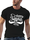 Happy Fathers Day Phrase Hand Drawn Lettering Lightweight Cotton T-Shirt – Daily Comfort Graphic Shirt