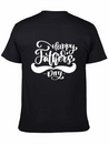 Happy Fathers Day Phrase Hand Drawn Lettering Lightweight Cotton T-Shirt – Daily Comfort Graphic Shirt