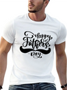 Happy Fathers Day Phrase Hand Drawn Lettering Lightweight Cotton T-Shirt – Daily Comfort Graphic Shirt