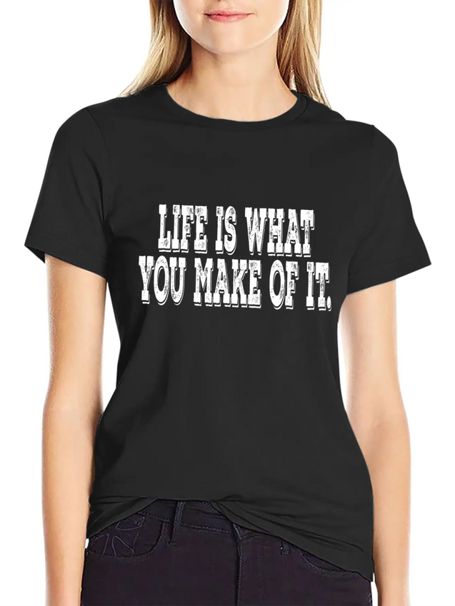 Happy Life Positive Mindset Self Confidence Lightweight Cotton T-Shirt – Daily Comfort Graphic Shirt