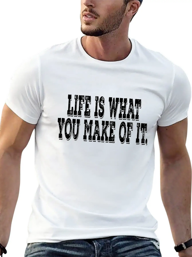 Happy Life Positive Mindset Self Confidence Lightweight Cotton T-Shirt – Daily Comfort Graphic Shirt