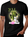 Harmonious Arrangement Of Bamboo, Stones & Flower Lightweight Cotton T-Shirt – Daily Comfort Graphic Shirt