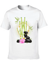 Harmonious Arrangement Of Bamboo, Stones & Flower Lightweight Cotton T-Shirt – Daily Comfort Graphic Shirt