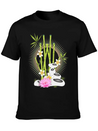Harmonious Arrangement Of Bamboo, Stones & Flower Lightweight Cotton T-Shirt – Daily Comfort Graphic Shirt