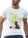 Harmonious Arrangement Of Bamboo, Stones & Flower Lightweight Cotton T-Shirt – Daily Comfort Graphic Shirt