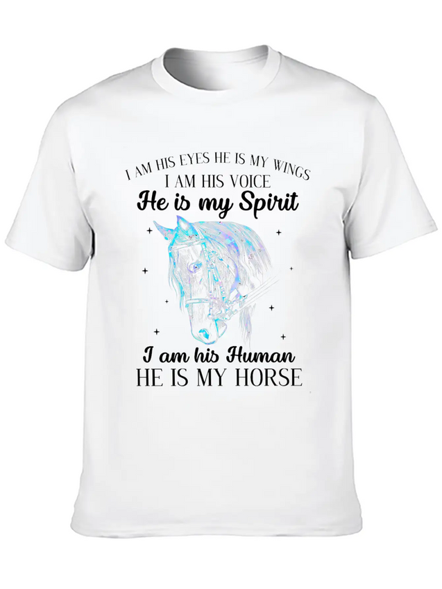 He Is My Horse Great Gift For Horse Lovers Lightweight Cotton T-Shirt – Daily Comfort Graphic Shirt