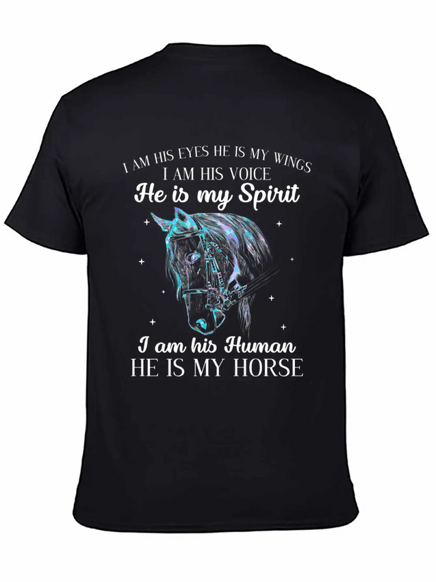 He Is My Horse Great Gift For Horse Lovers Lightweight Cotton T-Shirt – Daily Comfort Graphic Shirt