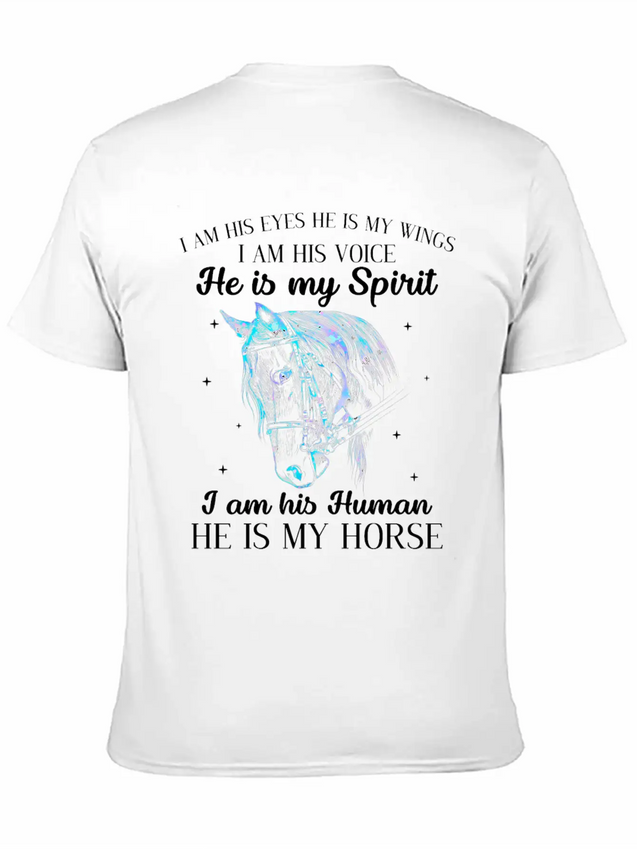 He Is My Horse Great Gift For Horse Lovers Lightweight Cotton T-Shirt – Daily Comfort Graphic Shirt