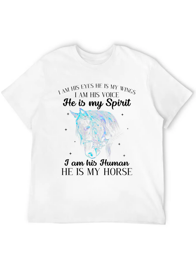 He Is My Horse Great Gift For Horse Lovers Lightweight Cotton T-Shirt – Daily Comfort Graphic Shirt