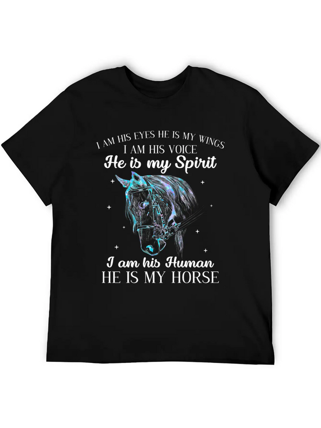 He Is My Horse Great Gift For Horse Lovers Lightweight Cotton T-Shirt – Daily Comfort Graphic Shirt