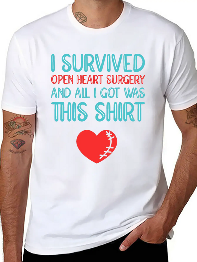 Heart Attack Survivor Heart Surgery Lightweight Cotton T-Shirt – Daily Comfort Graphic Shirt
