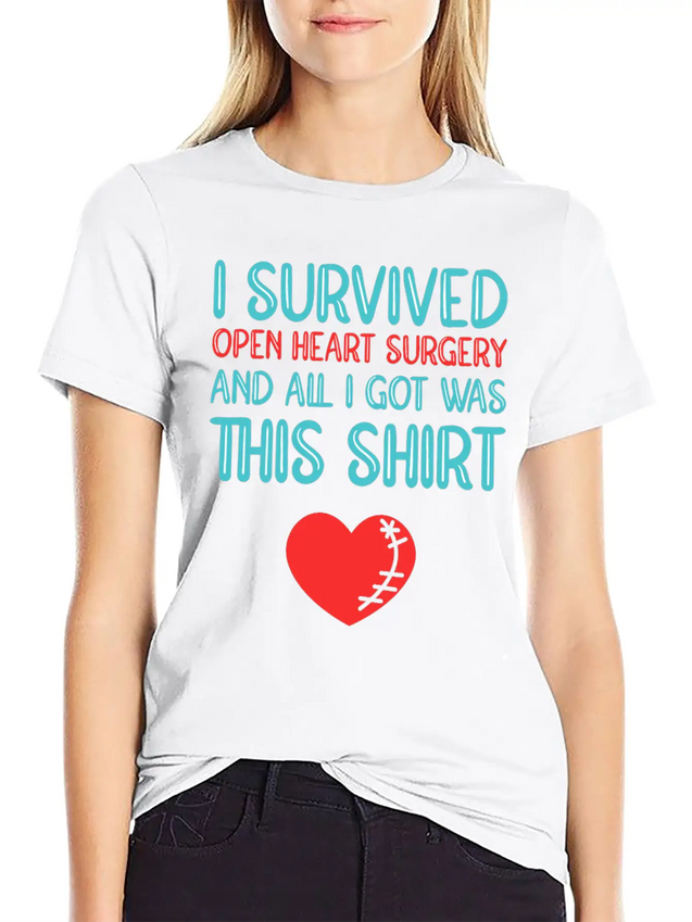 Heart Attack Survivor Heart Surgery Lightweight Cotton T-Shirt – Daily Comfort Graphic Shirt
