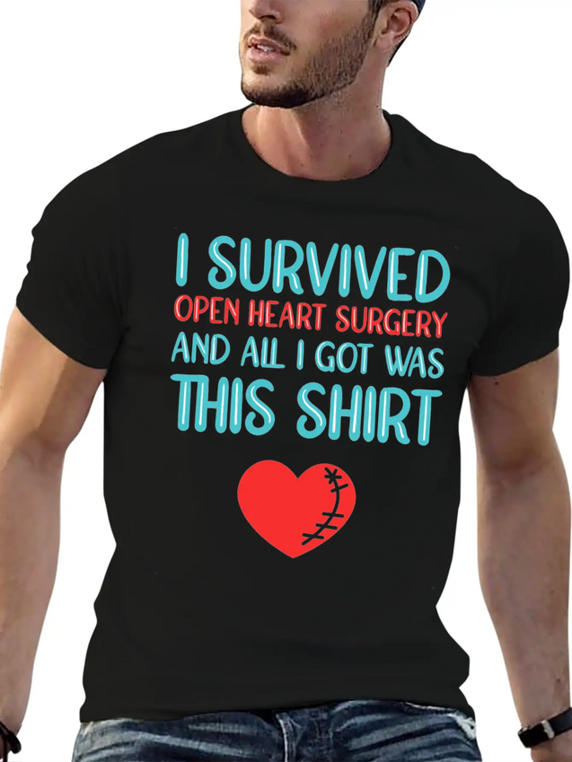 Heart Attack Survivor Heart Surgery Lightweight Cotton T-Shirt – Daily Comfort Graphic Shirt