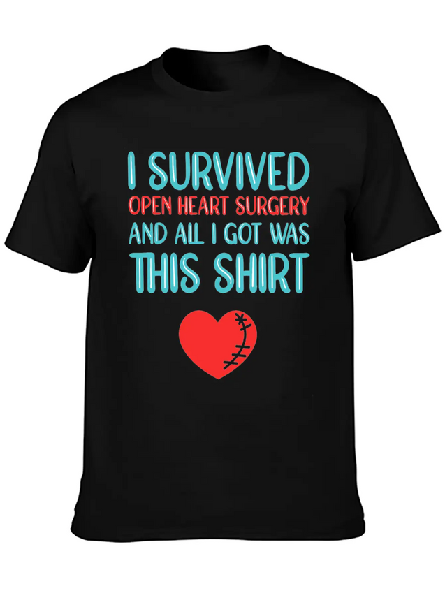Heart Attack Survivor Heart Surgery Lightweight Cotton T-Shirt – Daily Comfort Graphic Shirt