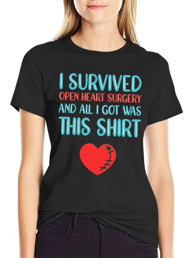 Heart Attack Survivor Heart Surgery Lightweight Cotton T-Shirt – Daily Comfort Graphic Shirt