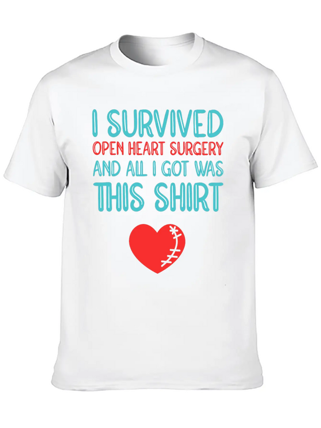 Heart Attack Survivor Heart Surgery Lightweight Cotton T-Shirt – Daily Comfort Graphic Shirt