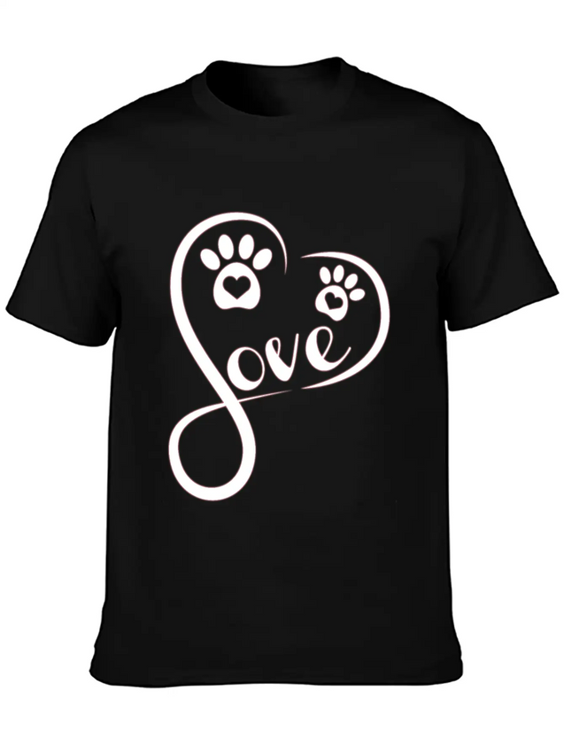 Heart Love Dog - Funny Dog Lightweight Cotton T-Shirt – Daily Comfort Graphic Shirt