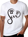 Heart Love Dog - Funny Dog Lightweight Cotton T-Shirt – Daily Comfort Graphic Shirt