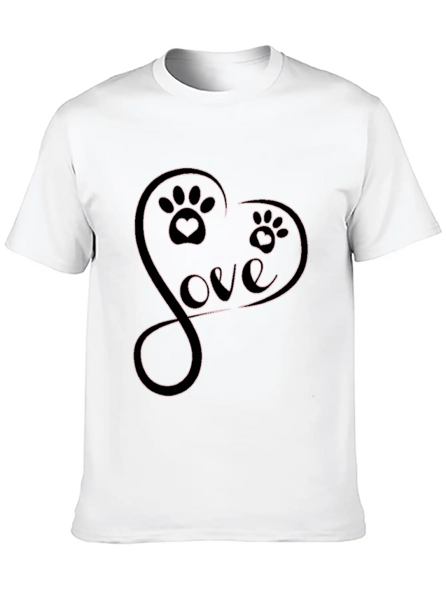 Heart Love Dog - Funny Dog Lightweight Cotton T-Shirt – Daily Comfort Graphic Shirt