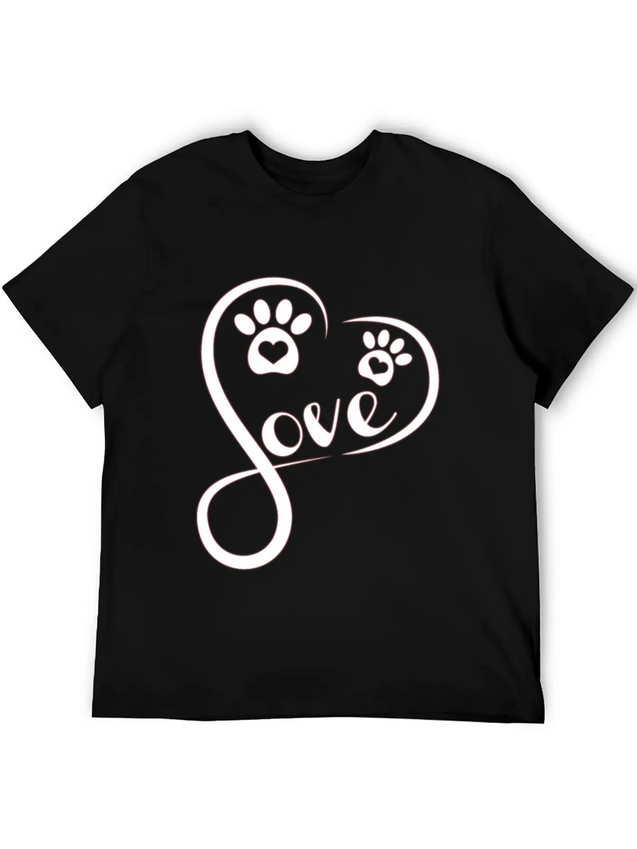Heart Love Dog - Funny Dog Lightweight Cotton T-Shirt – Daily Comfort Graphic Shirt