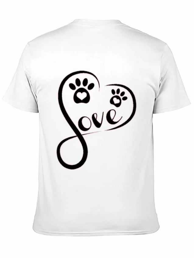 Heart Love Dog - Funny Dog Lightweight Cotton T-Shirt – Daily Comfort Graphic Shirt