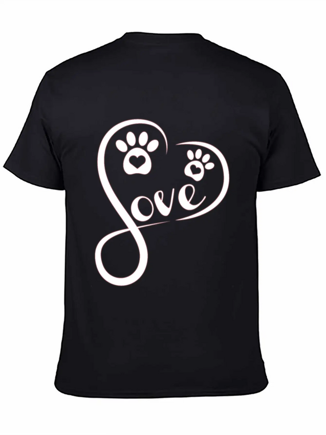 Heart Love Dog - Funny Dog Lightweight Cotton T-Shirt – Daily Comfort Graphic Shirt