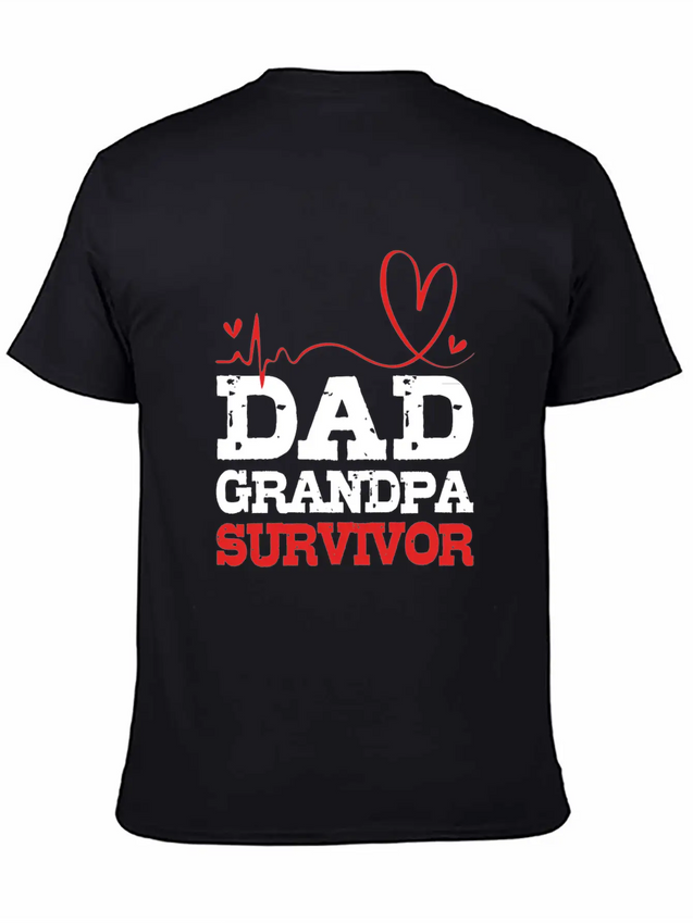 Heartbeat Heart Attack Survivor For Dad Grandpa Lightweight Cotton T-Shirt – Daily Comfort Graphic Shirt
