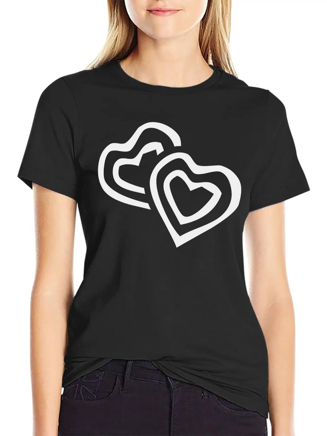 Hearts Lightweight Cotton T-Shirt – Daily Comfort Graphic Shirt