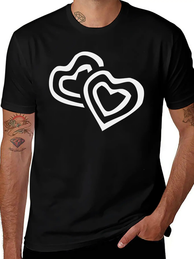 Hearts Lightweight Cotton T-Shirt – Daily Comfort Graphic Shirt