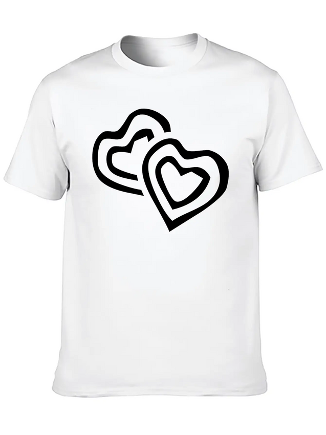 Hearts Lightweight Cotton T-Shirt – Daily Comfort Graphic Shirt