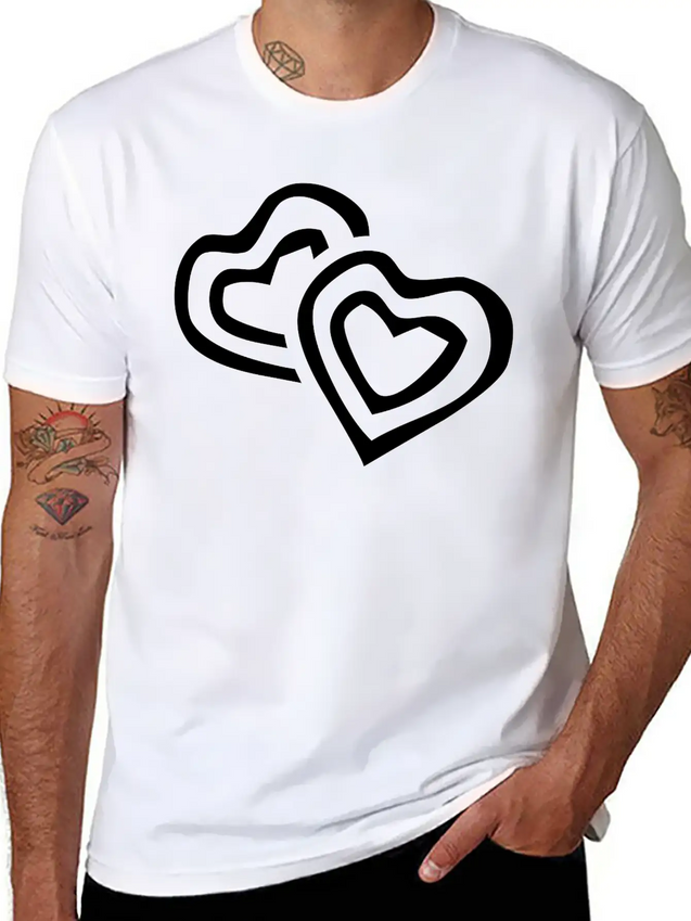Hearts Lightweight Cotton T-Shirt – Daily Comfort Graphic Shirt