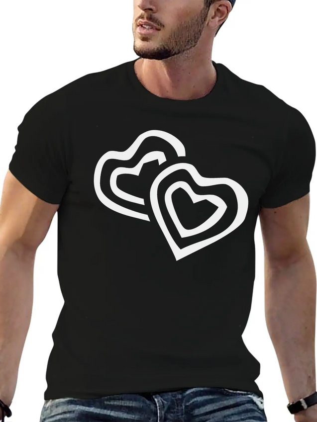 Hearts Lightweight Cotton T-Shirt – Daily Comfort Graphic Shirt