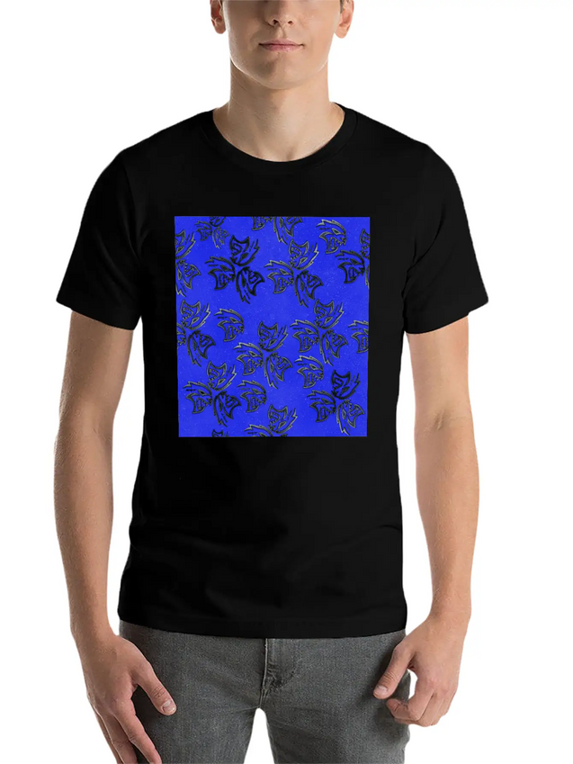 HellCat Pattern Blue Lightweight Cotton T-Shirt – Daily Comfort Graphic Shirt