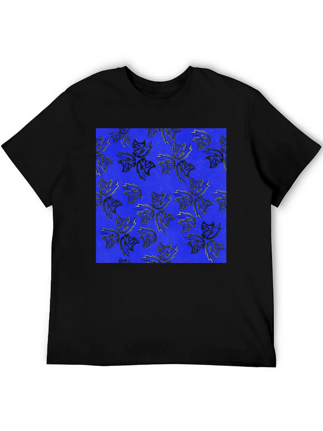 HellCat Pattern Blue Lightweight Cotton T-Shirt – Daily Comfort Graphic Shirt