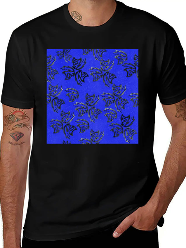 HellCat Pattern Blue Lightweight Cotton T-Shirt – Daily Comfort Graphic Shirt