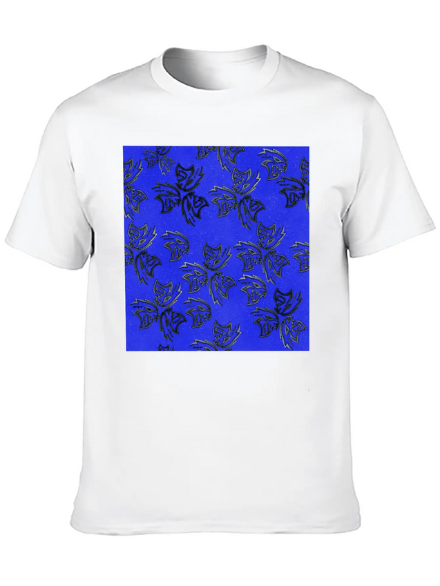 HellCat Pattern Blue Lightweight Cotton T-Shirt – Daily Comfort Graphic Shirt