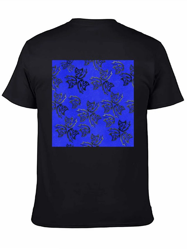 HellCat Pattern Blue Lightweight Cotton T-Shirt – Daily Comfort Graphic Shirt