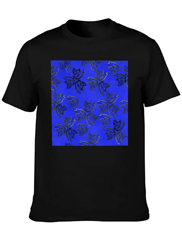 HellCat Pattern Blue Lightweight Cotton T-Shirt – Daily Comfort Graphic Shirt