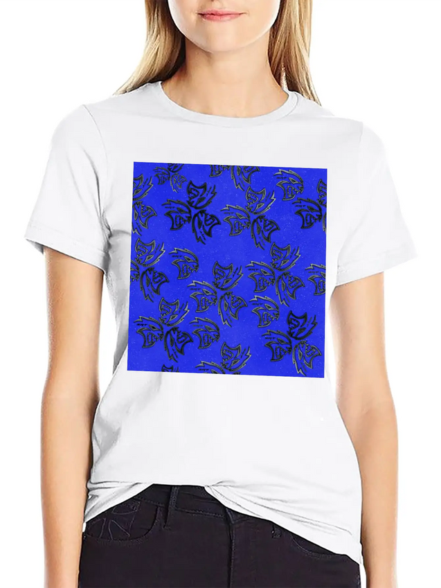 HellCat Pattern Blue Lightweight Cotton T-Shirt – Daily Comfort Graphic Shirt