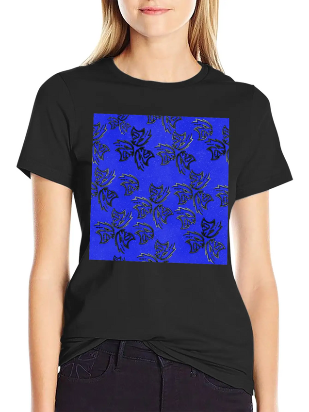 HellCat Pattern Blue Lightweight Cotton T-Shirt – Daily Comfort Graphic Shirt
