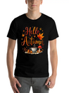 Hello Autumn Cozy Nostalgia Lightweight Cotton T-Shirt – Daily Comfort Graphic Shirt