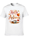 Hello Autumn Cozy Nostalgia Lightweight Cotton T-Shirt – Daily Comfort Graphic Shirt