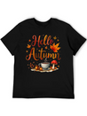 Hello Autumn Cozy Nostalgia Lightweight Cotton T-Shirt – Daily Comfort Graphic Shirt