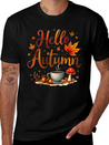 Hello Autumn Cozy Nostalgia Lightweight Cotton T-Shirt – Daily Comfort Graphic Shirt